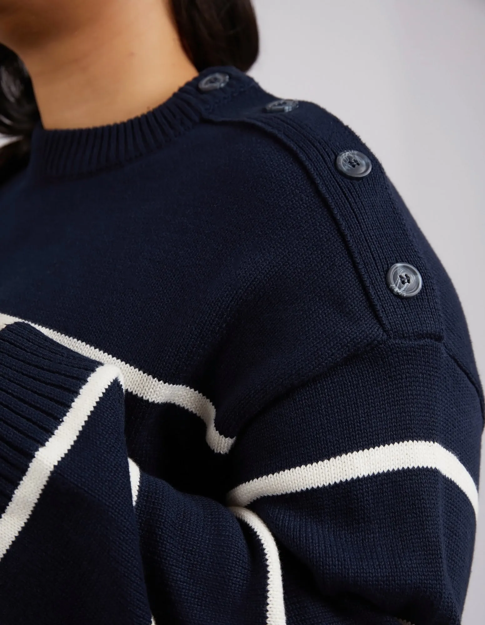 Iris Knit Navy & White Stripe