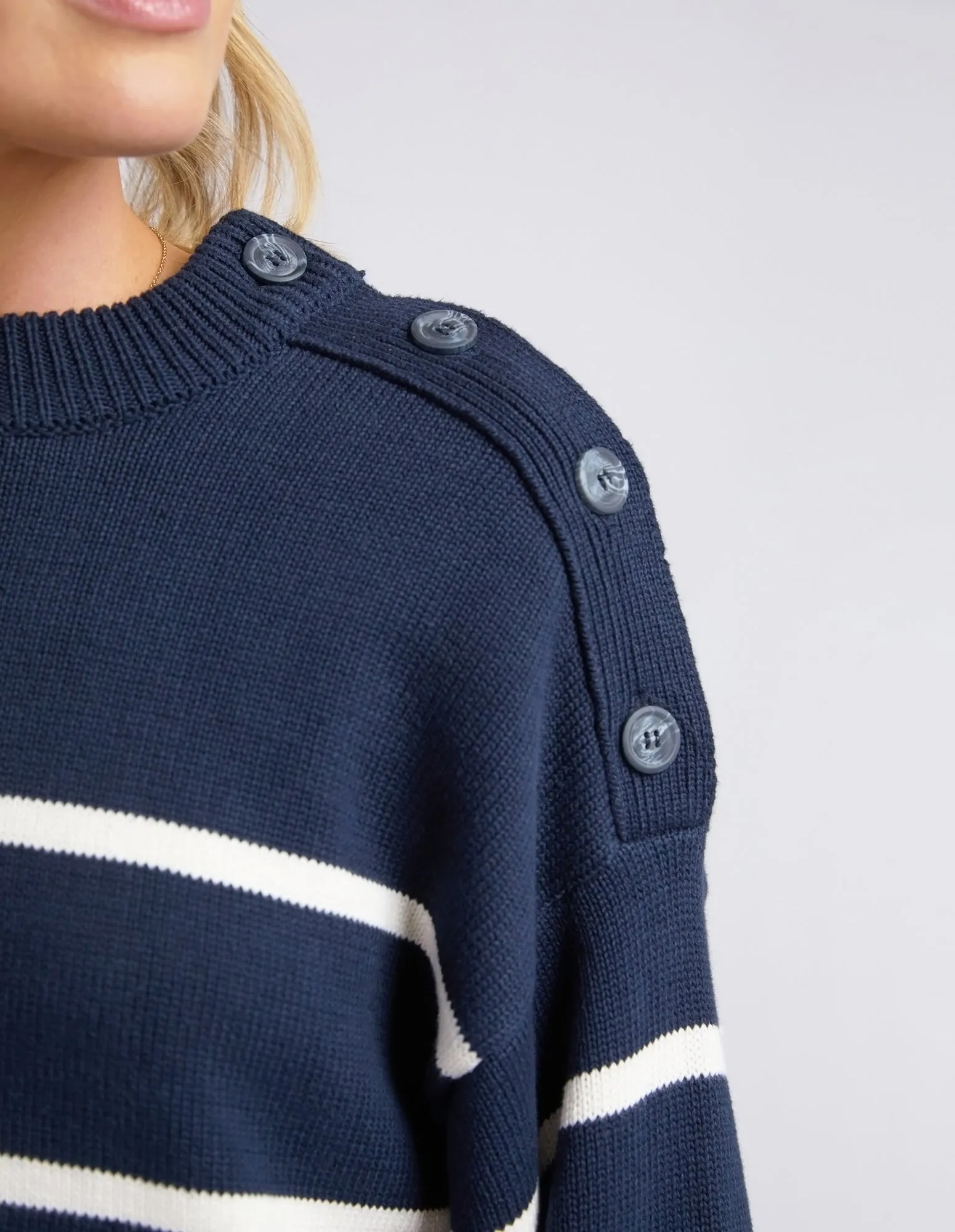 Iris Knit Navy & White Stripe