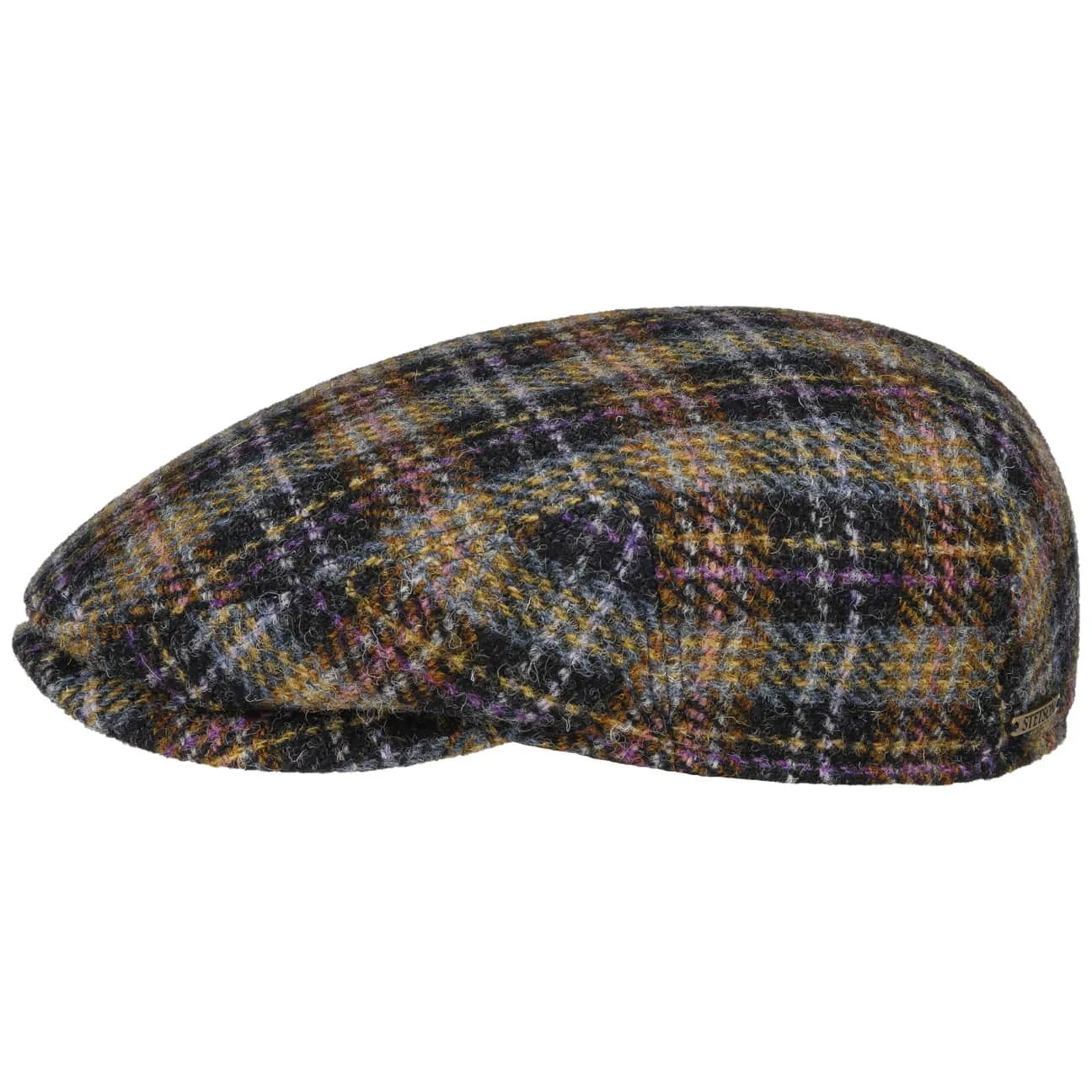 Kent Check Harris Tweed Flat Cap by Stetson