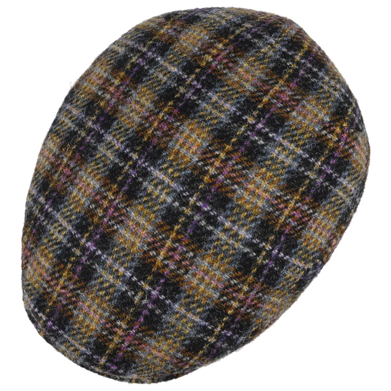 Kent Check Harris Tweed Flat Cap by Stetson