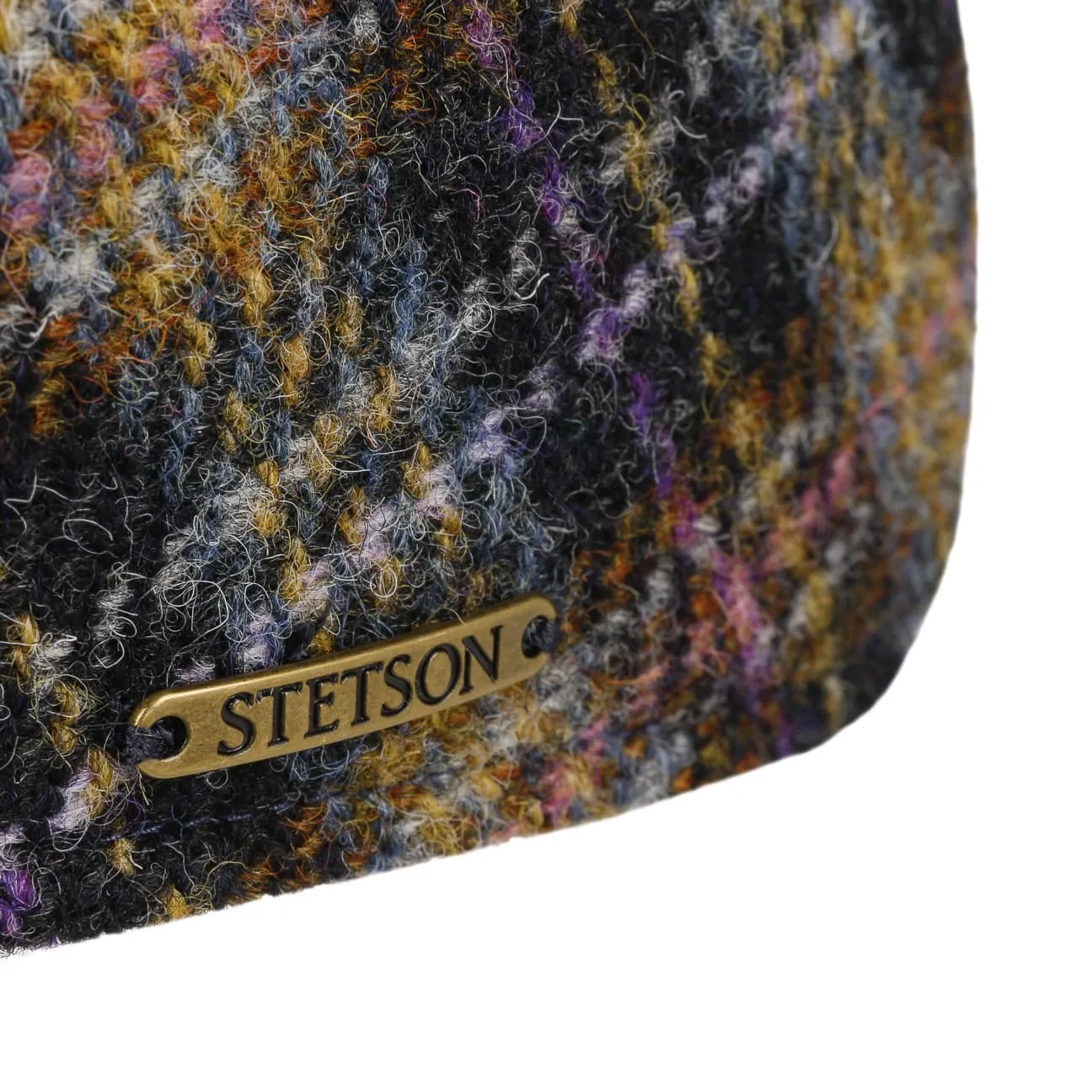 Kent Check Harris Tweed Flat Cap by Stetson