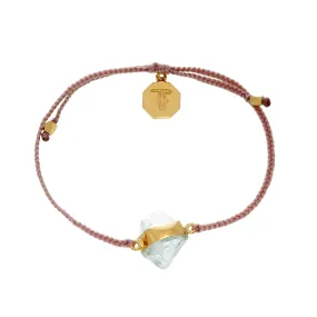 KIDS CRYSTAL BRACELET - DUSTY PINK WITH AQUAMARINE GOLD