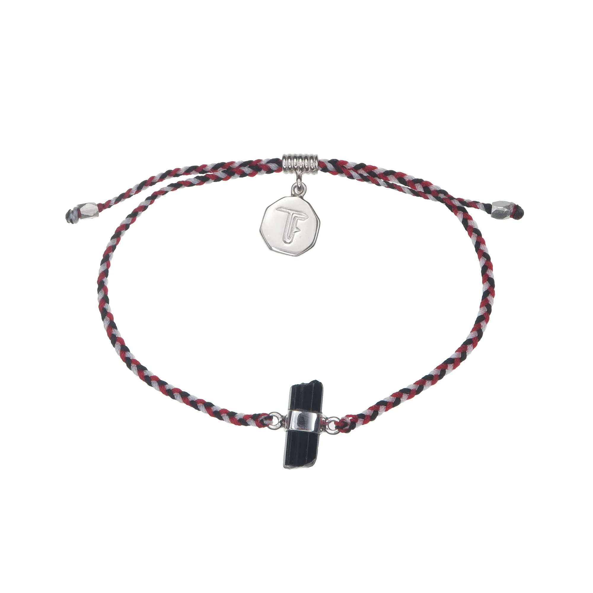 KIDS CRYSTAL BRACELET -TRIDATU WITH BLACK TOURMALINE - SILVER