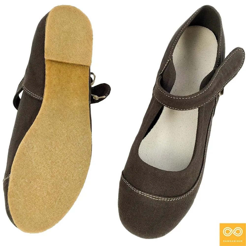 Ladies' Organic Cotton Ballet Flats With Natural Rubber Sole (STUTTGART)