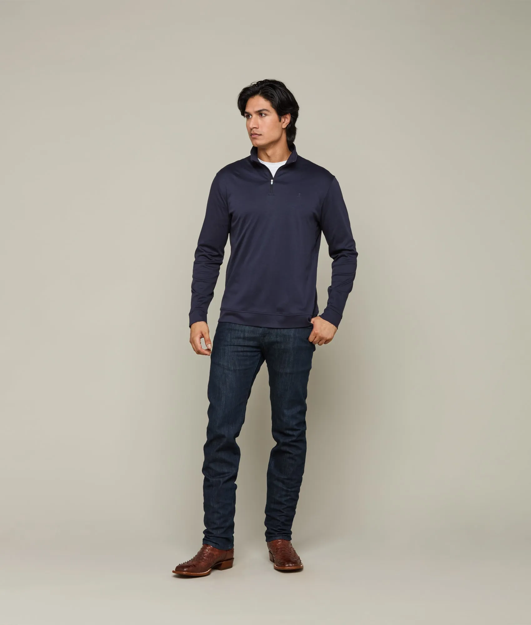 Lightweight Quarter Zip :: Navy