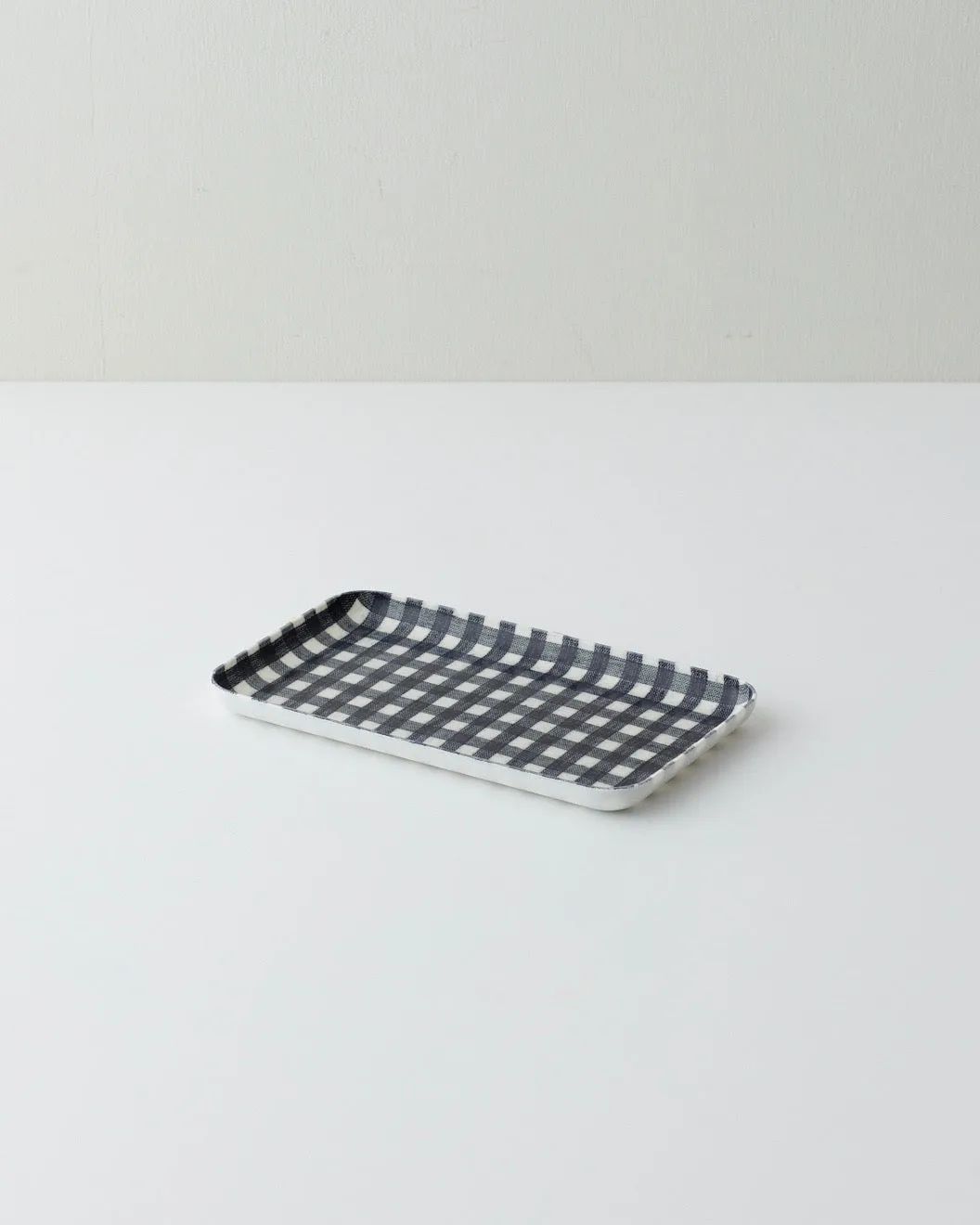 Linen Tray Small: Navy White Check