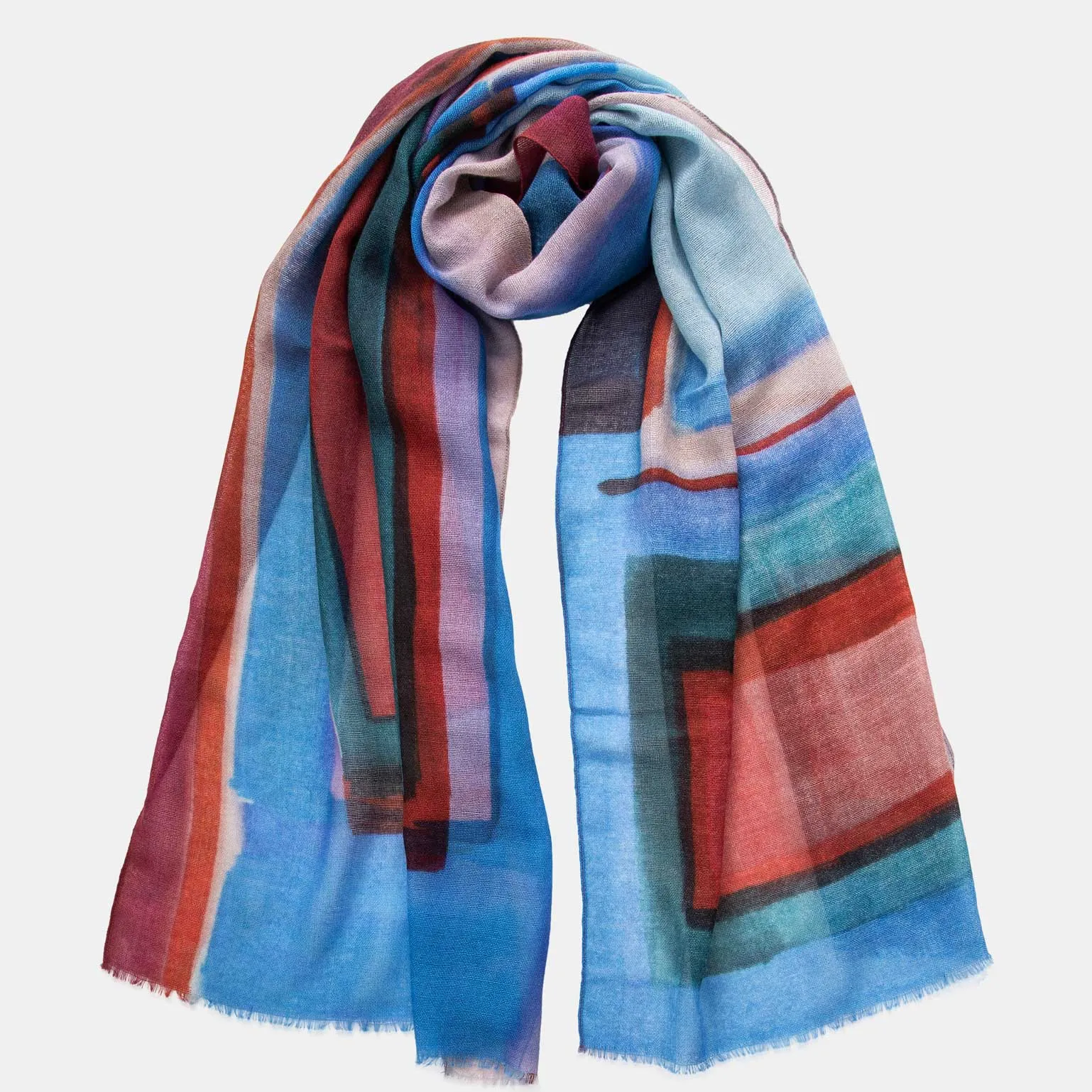 Madrid - Wool Scarf - Blue