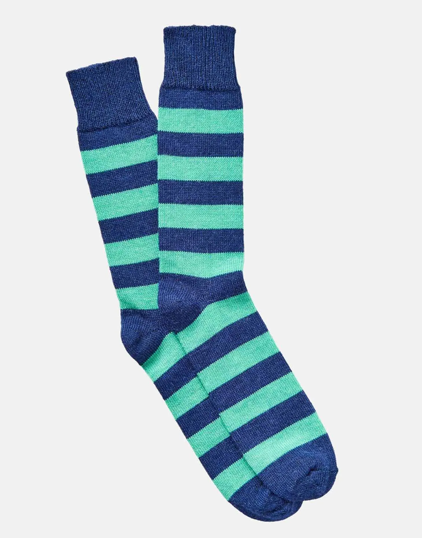 Men's Alpaca Stripe Socks – Navy & Pea