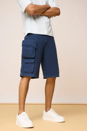 Men's Essential Navy Blue Cargo Shorts