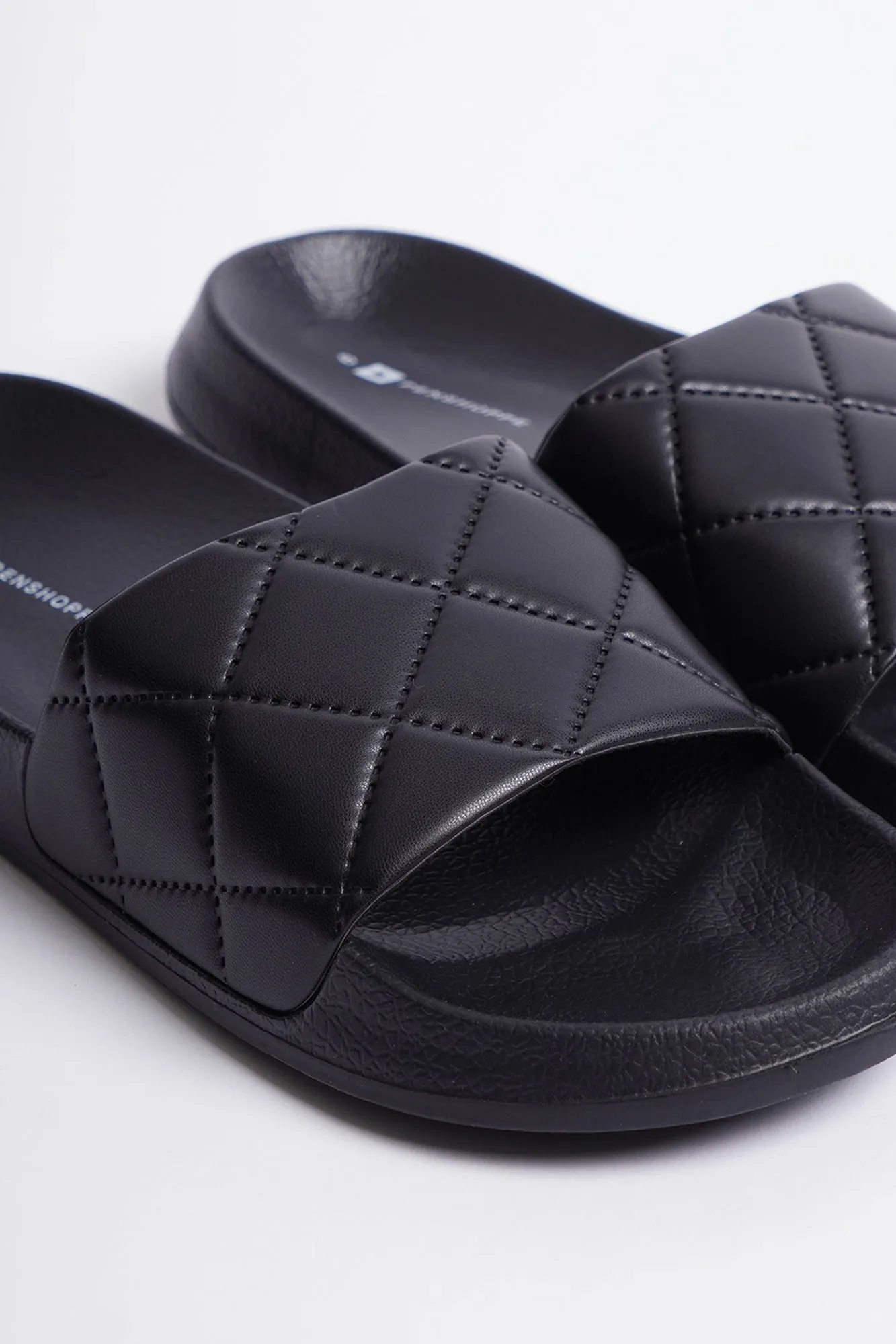 Men's Faux Quilted Slides