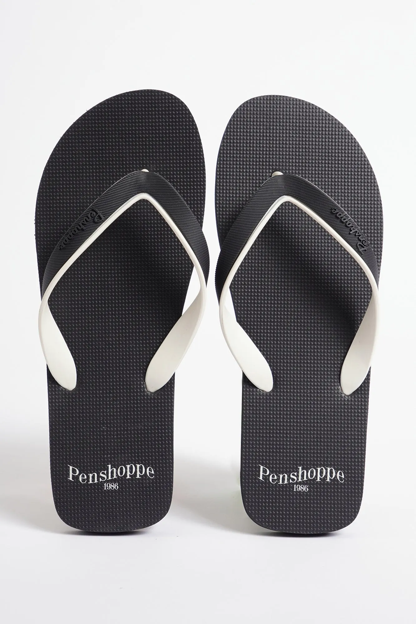 Men's Two-Tone Strap Flip Flops with Branding