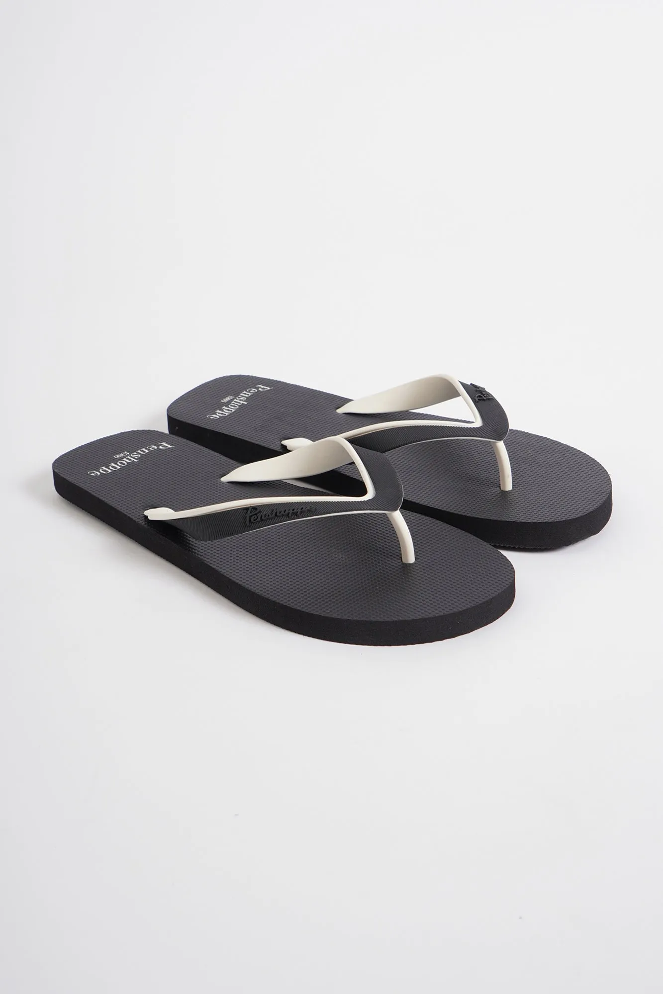 Men's Two-Tone Strap Flip Flops with Branding