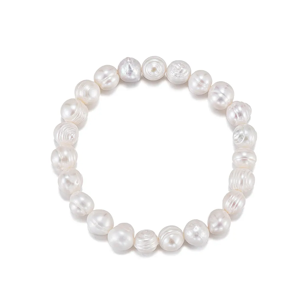 Natural Pearl Thick Set Bracelet