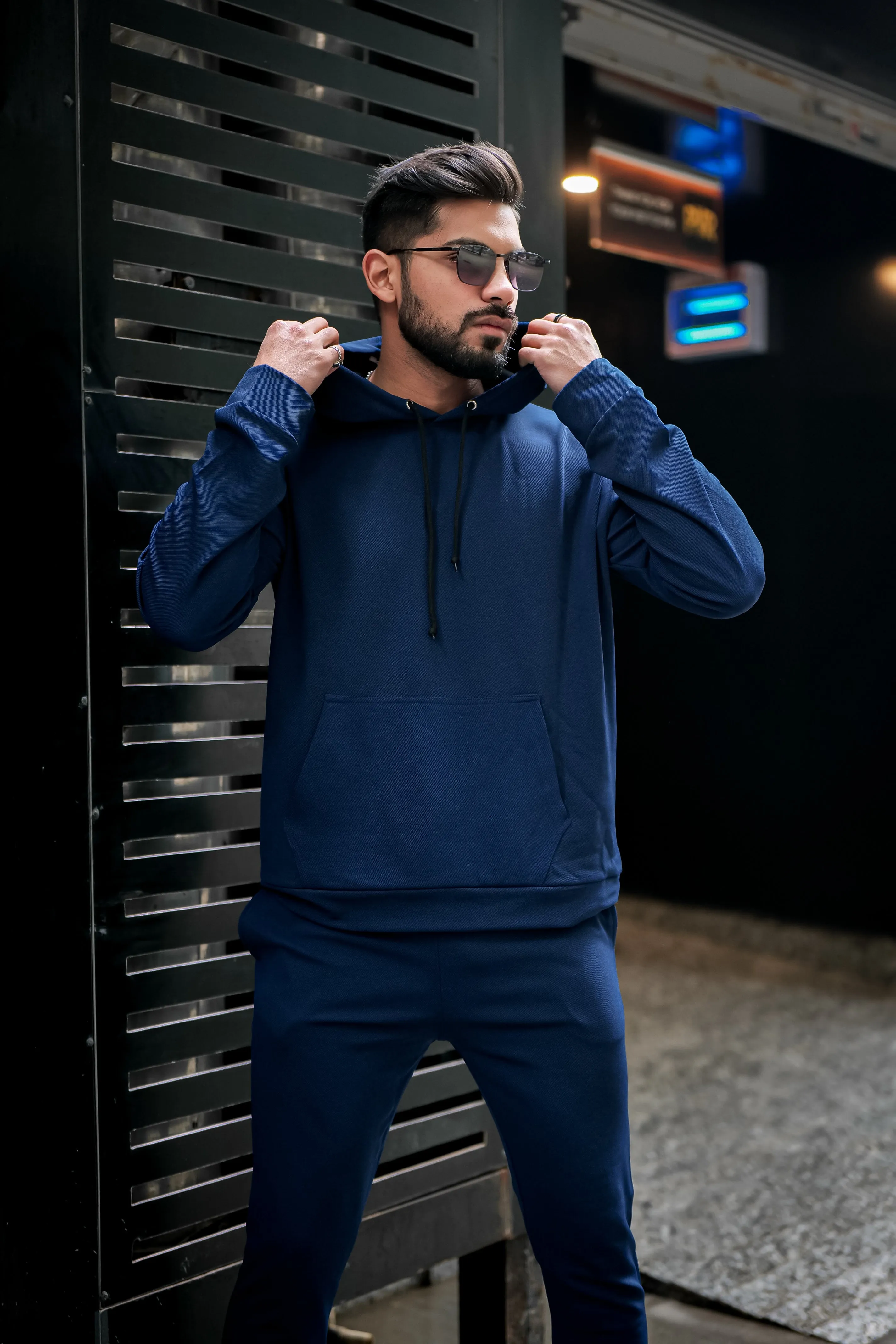 Navy Blue Hooded Tracksuit Co-Ords