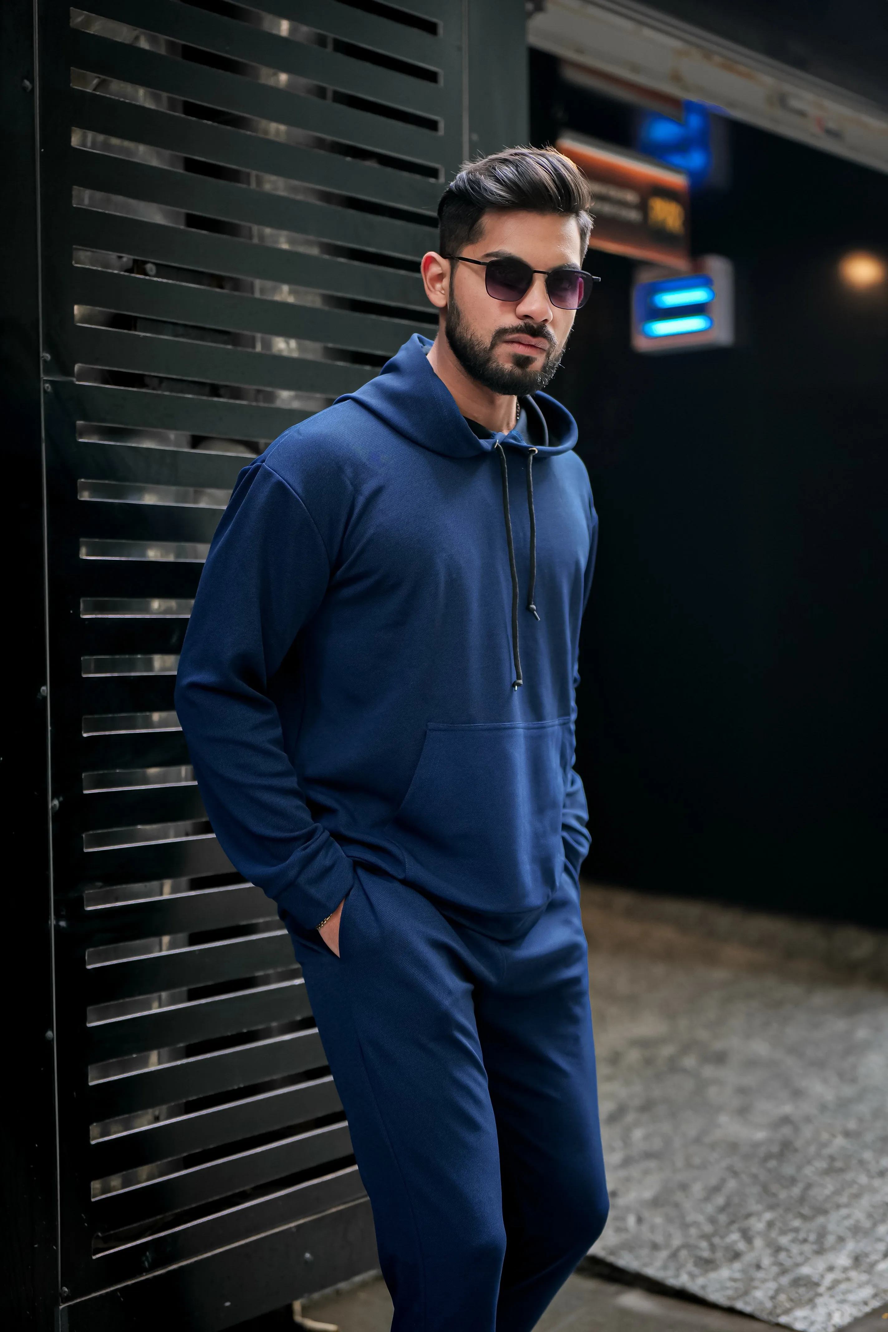 Navy Blue Hooded Tracksuit Co-Ords