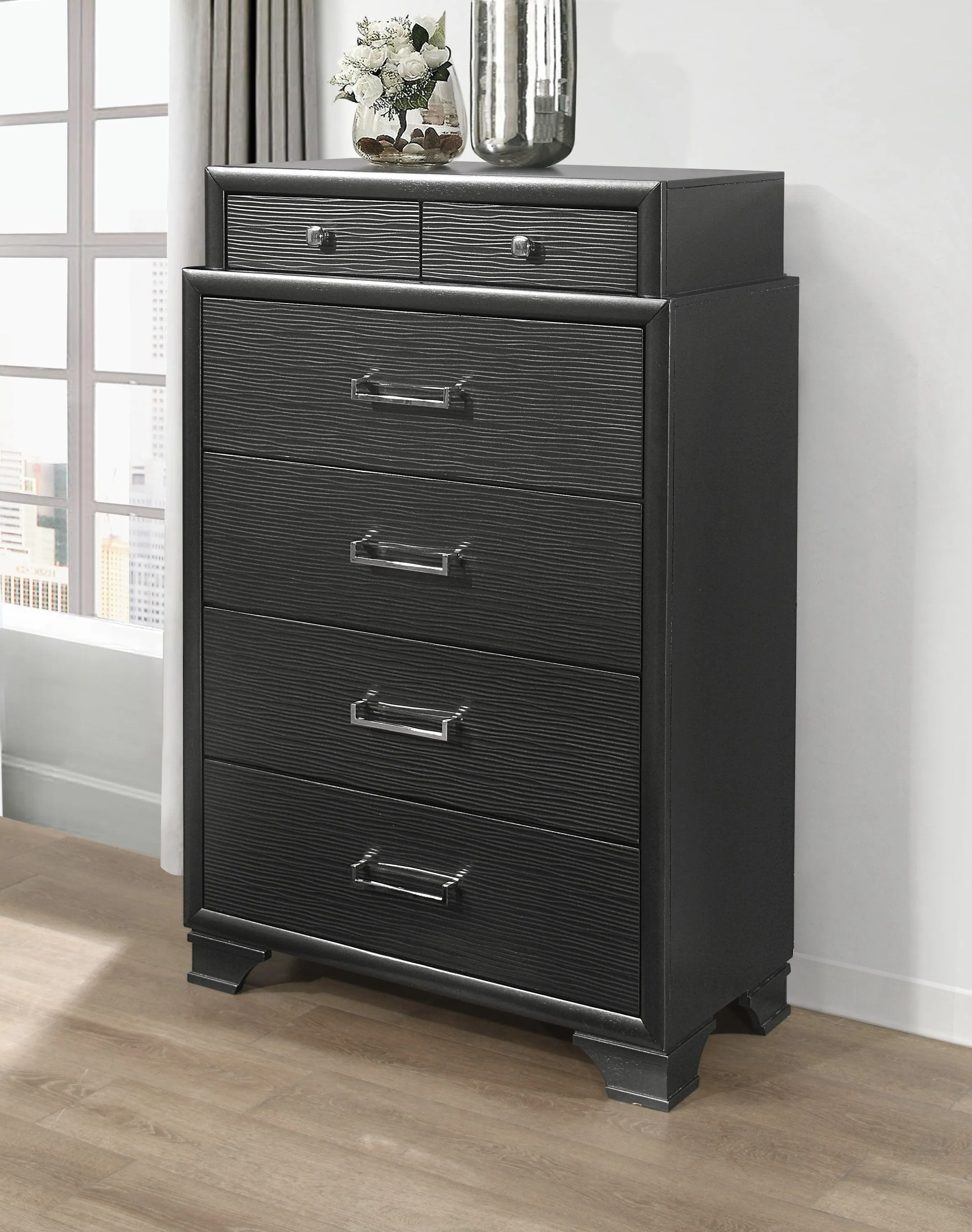 Nigave Dark Grey Drawer Chest