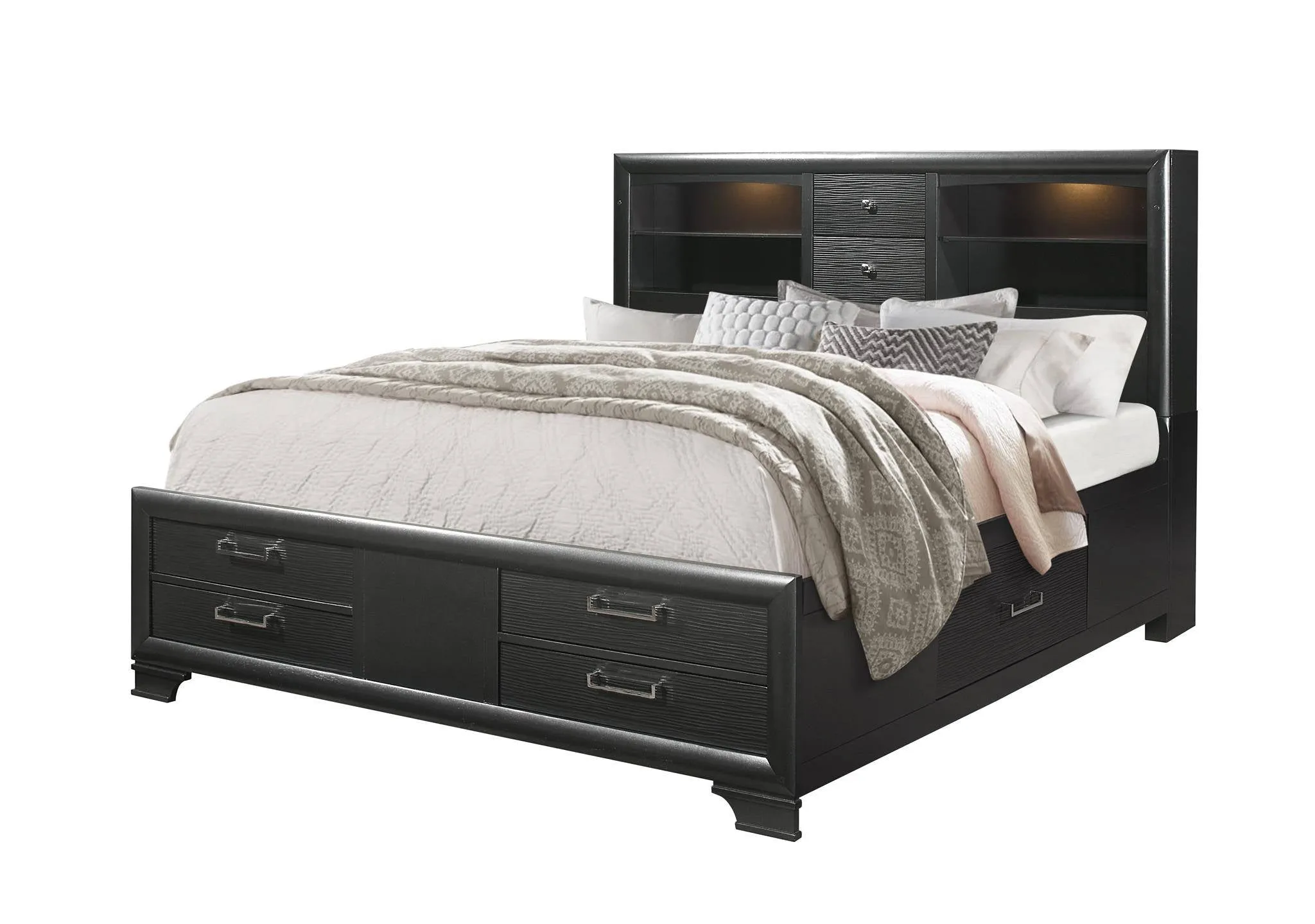 Nigave Dark Grey King Bed