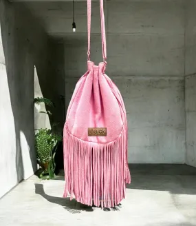 One-Of-A-Kind Suraya Crossbody Fringe - Pink Goat Suede