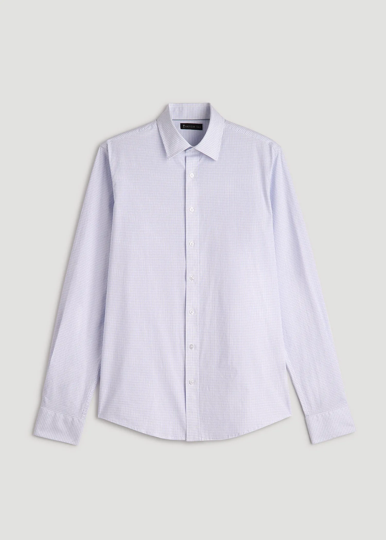 Oskar Button-Up Dress Shirt for Tall Men in Iris Mini Check