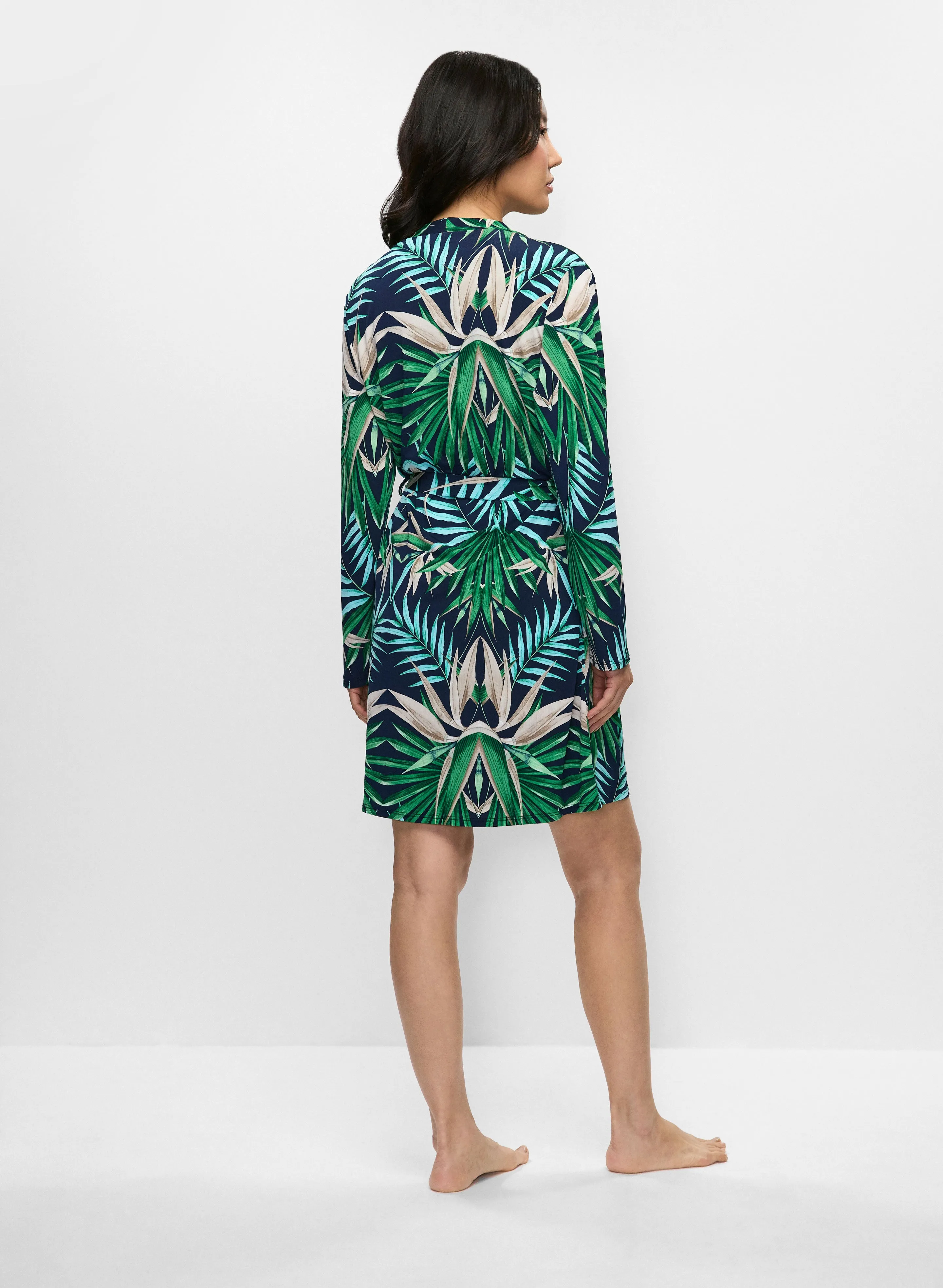 Palm Print Nightdress & Robe Set