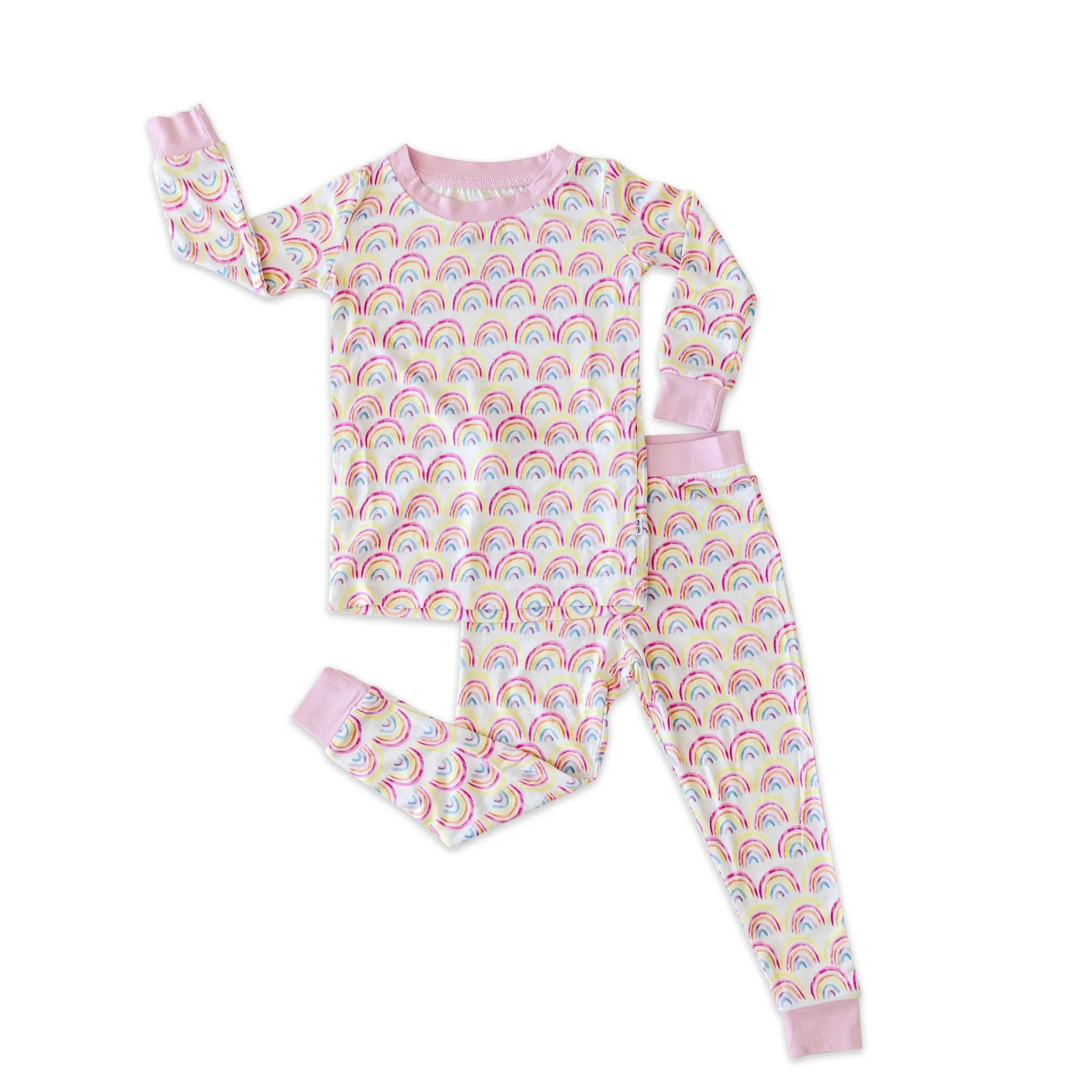 Pastel Rainbows Two-Piece Pajama Set