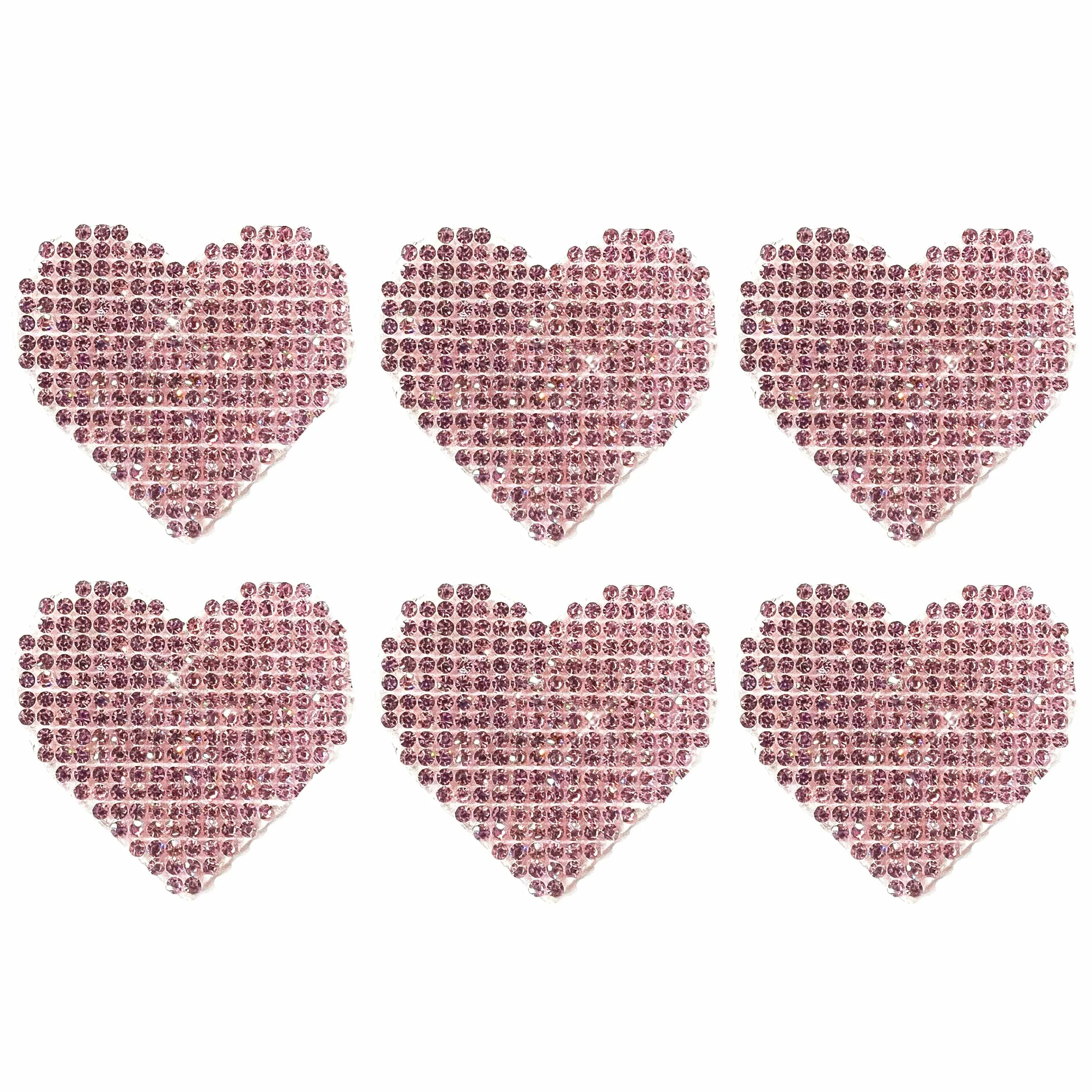 Pink Razzle Dazzle Crystal Jewel Sparkle I Heart U Body Stickers 6PK