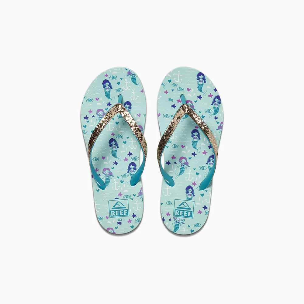 Reef Girls Stargazer Prints Flip Flop Aqua Mermaids