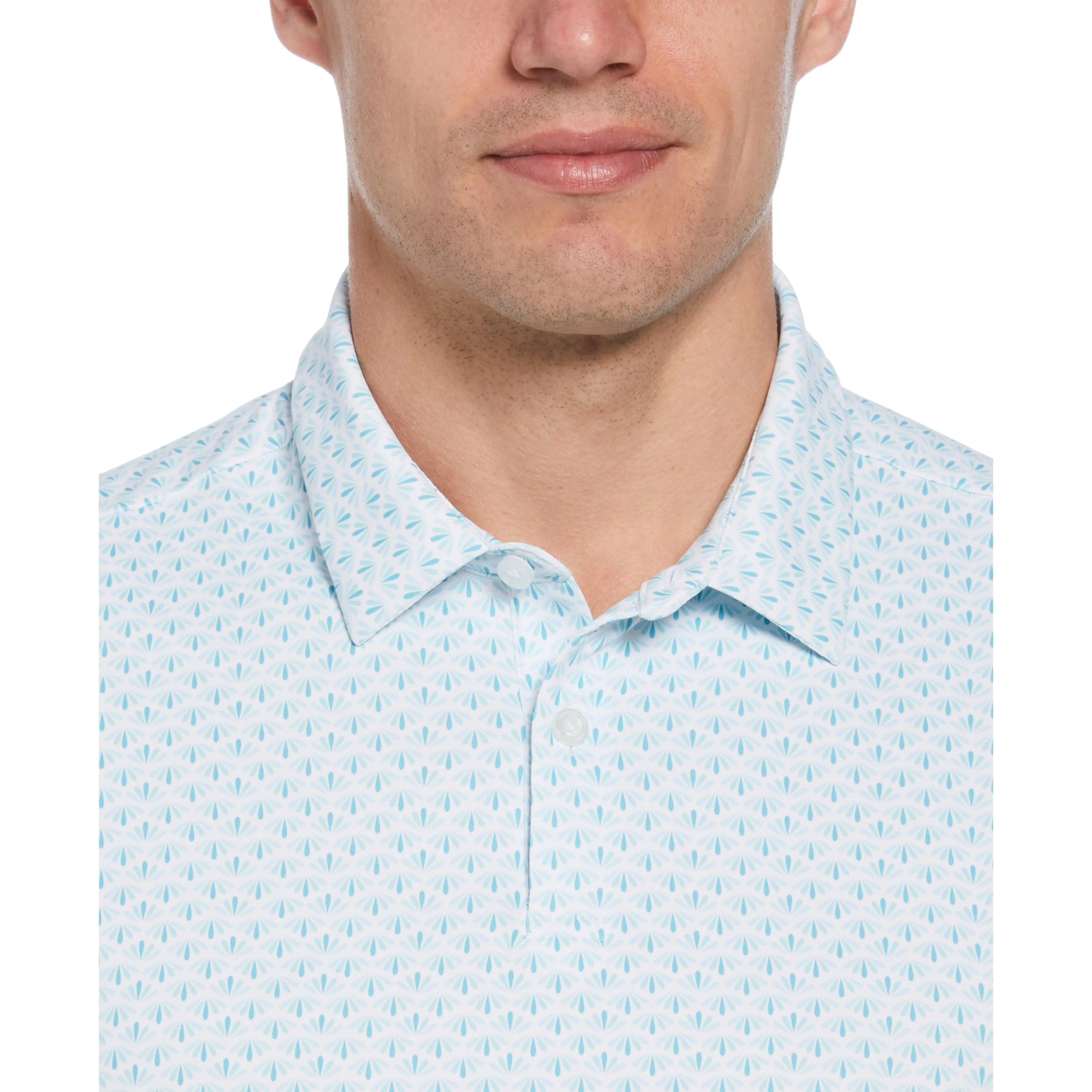 Retro Geo Print Golf Polo