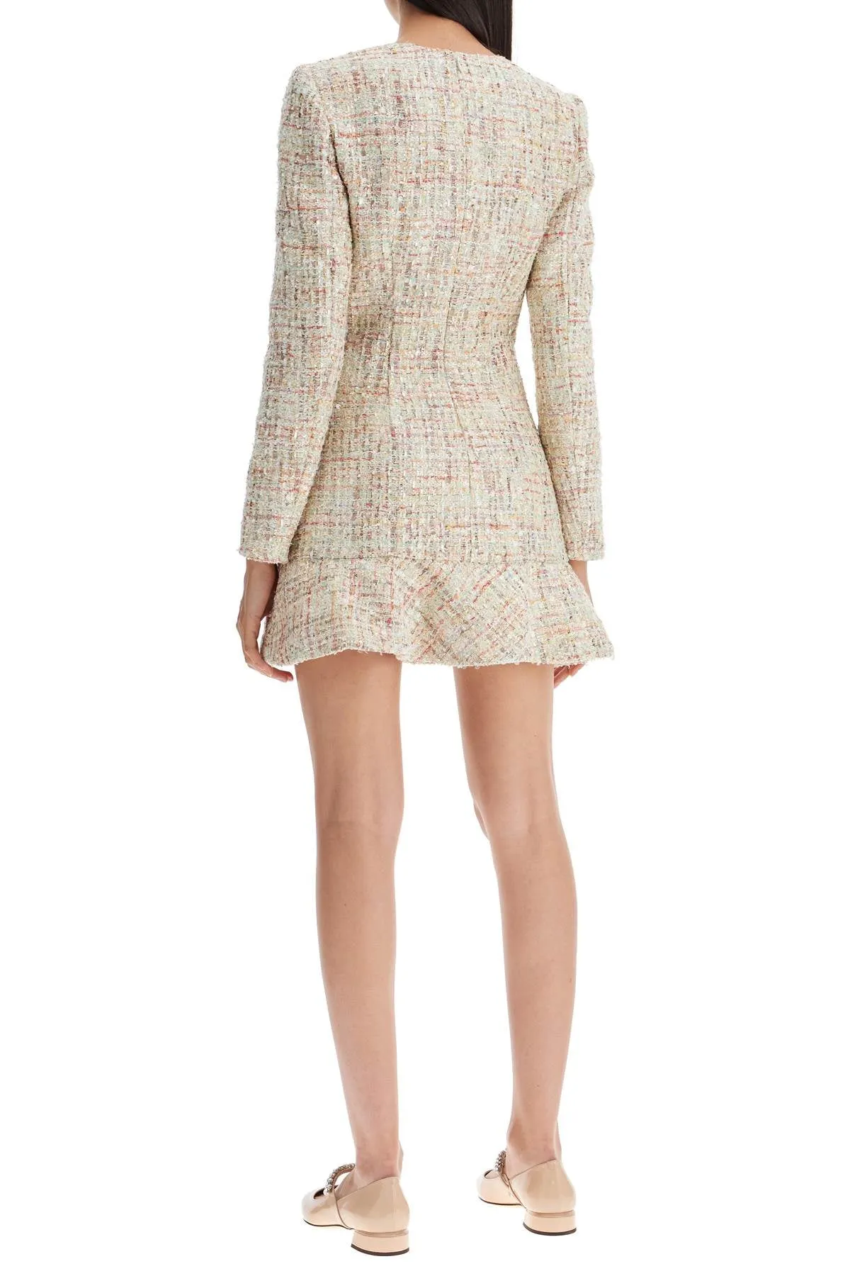 SELF PORTRAIT short multicolor tweed dress