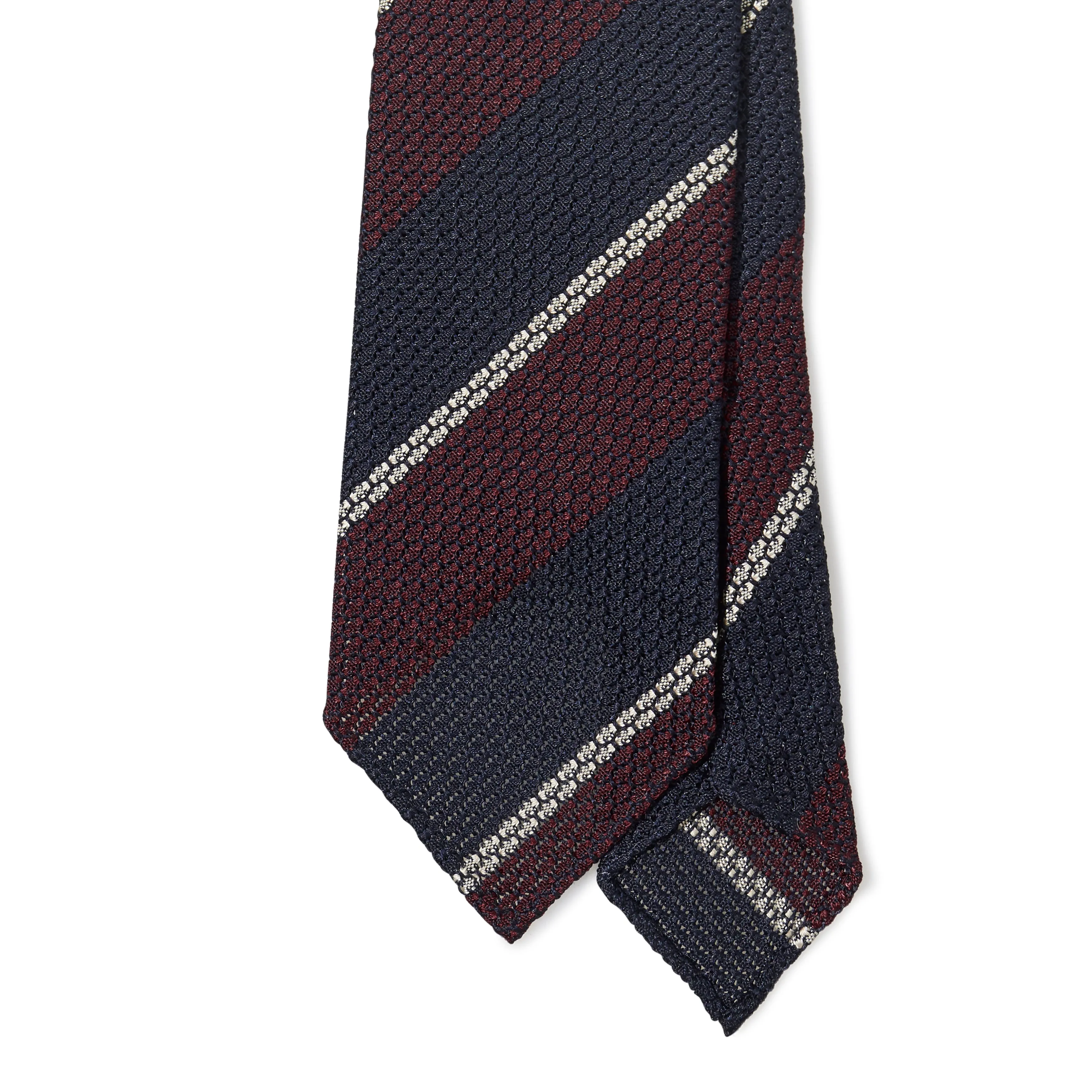 Silk Multi Block Stripe Grenadine Hand-rolled Tie