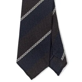 Silk Multi Block Stripe Grenadine Hand-rolled Tie