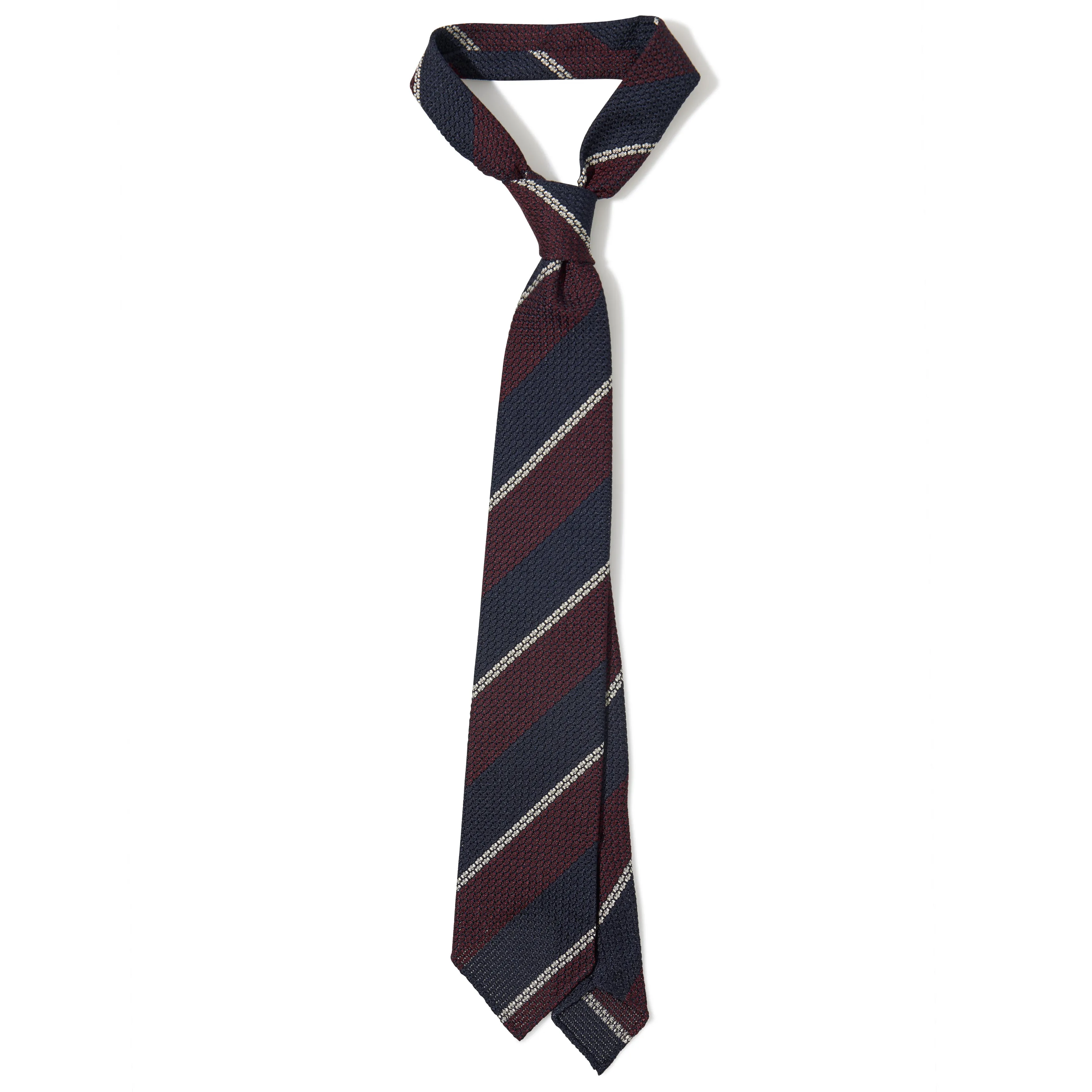 Silk Multi Block Stripe Grenadine Hand-rolled Tie