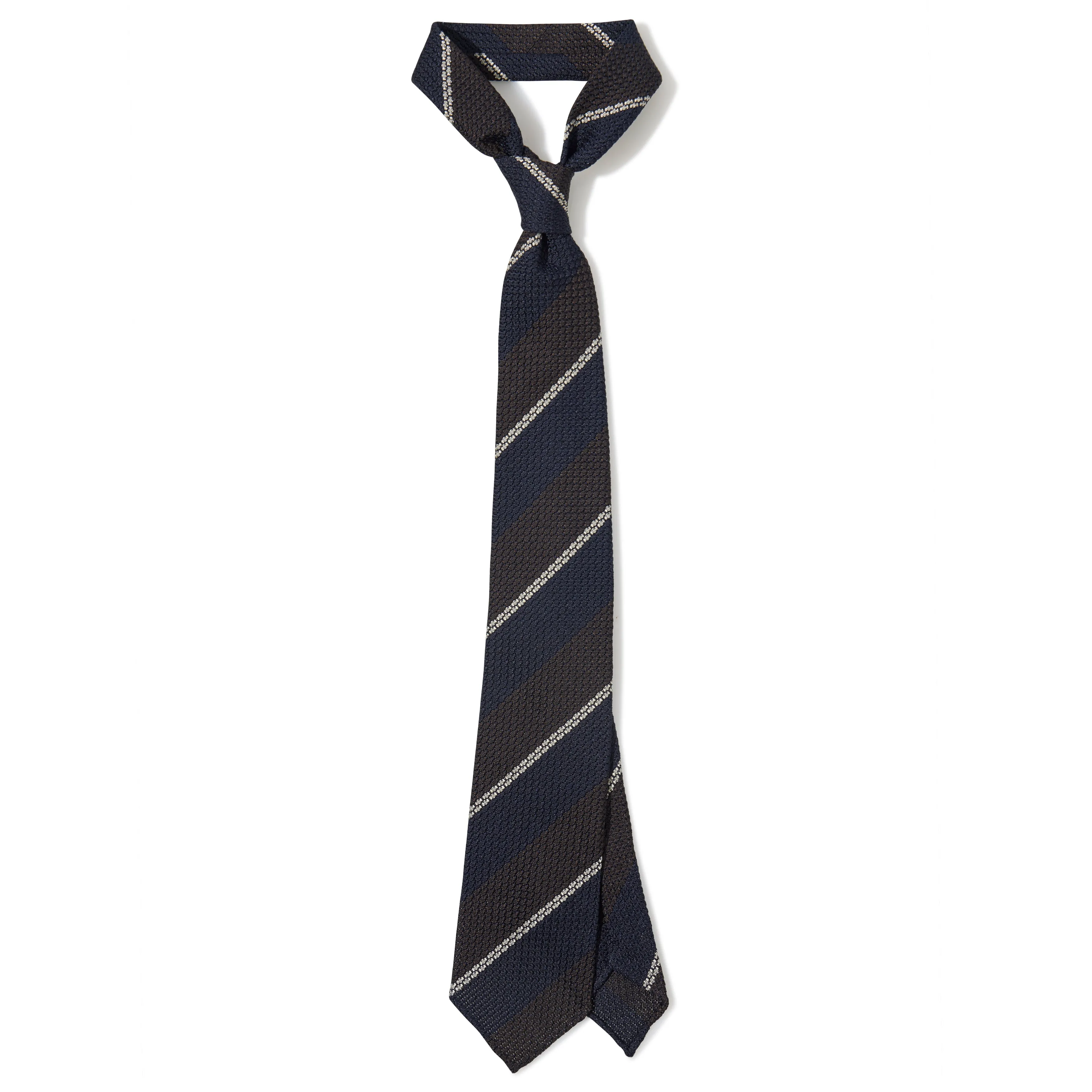 Silk Multi Block Stripe Grenadine Hand-rolled Tie