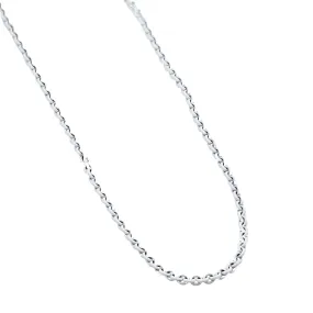 STERLING SILVER 22-INCH WHITE LACQUERED CABLE CHAIN NECKLACE