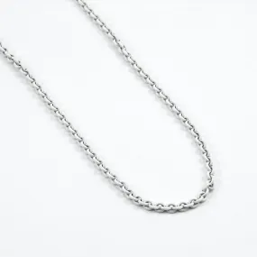 STERLING SILVER 24-INCH WHITE LACQUERED CABLE CHAIN NECKLACE