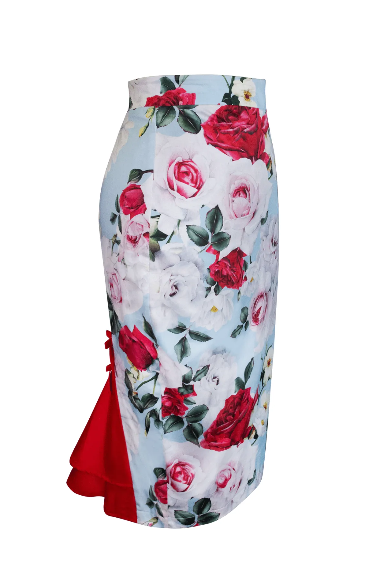 Tea Rose Wiggle Skirt (Print)