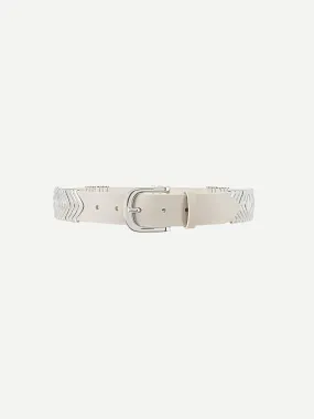 Tehora Belt in Chalk/Silver