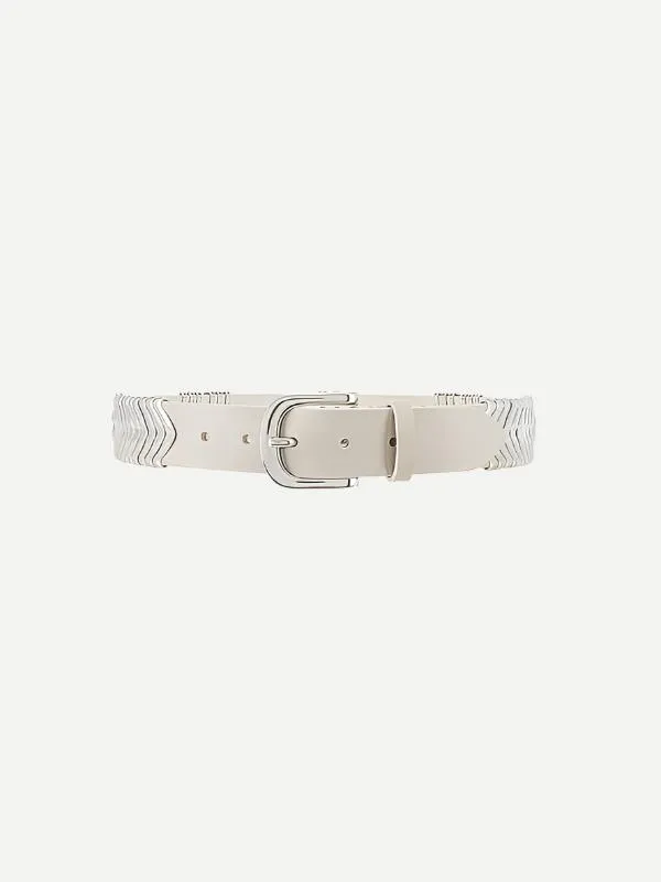 Tehora Belt in Chalk/Silver