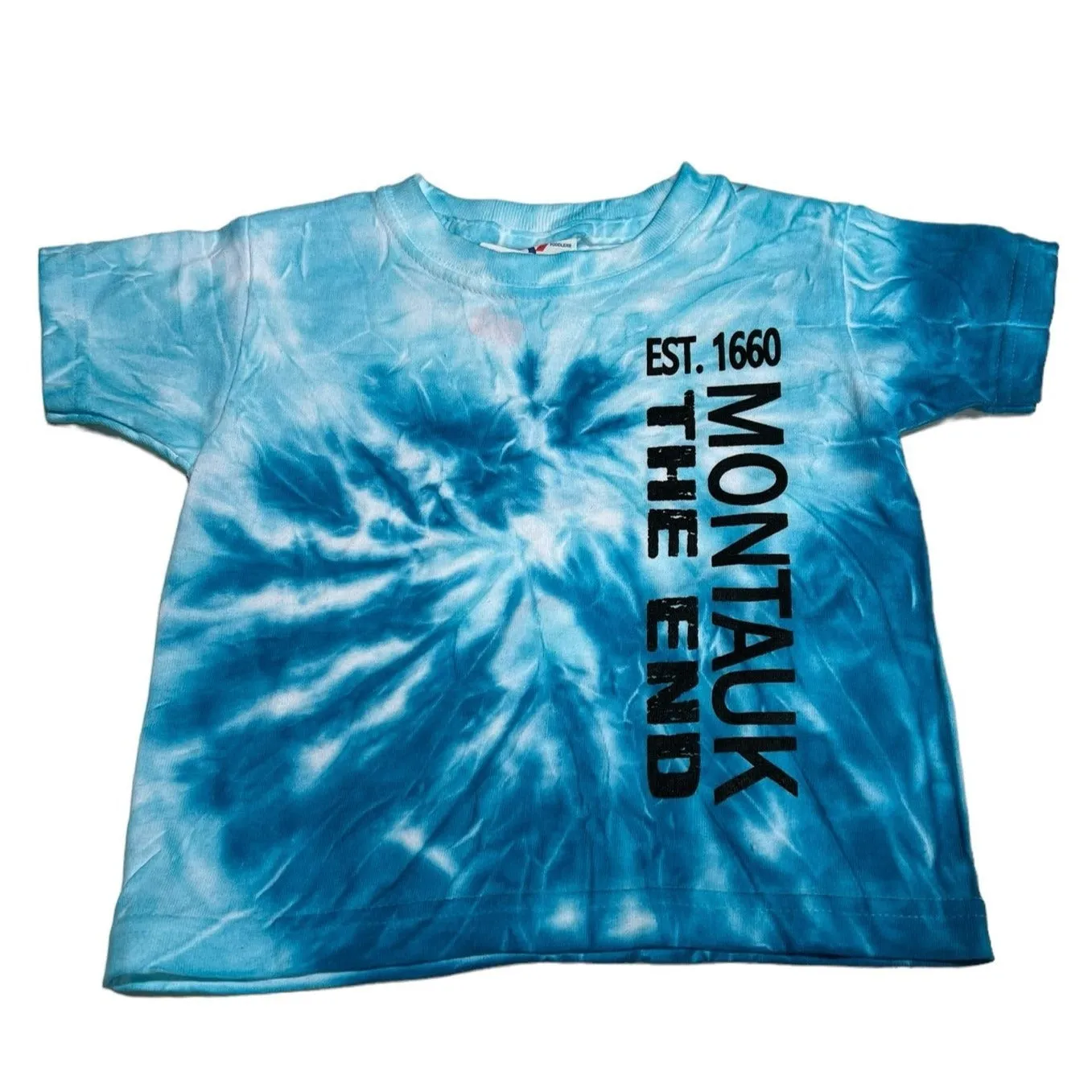 Toddler Happy Kids Montauk The End Est. 1660 Tie-Dye T-Shirt