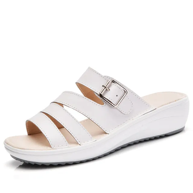 Women Slippers Fashion Flip Flops Women Shoes Wedges Slippers New Summer Women Sandals Comfortable Buckle Ladies Sandals