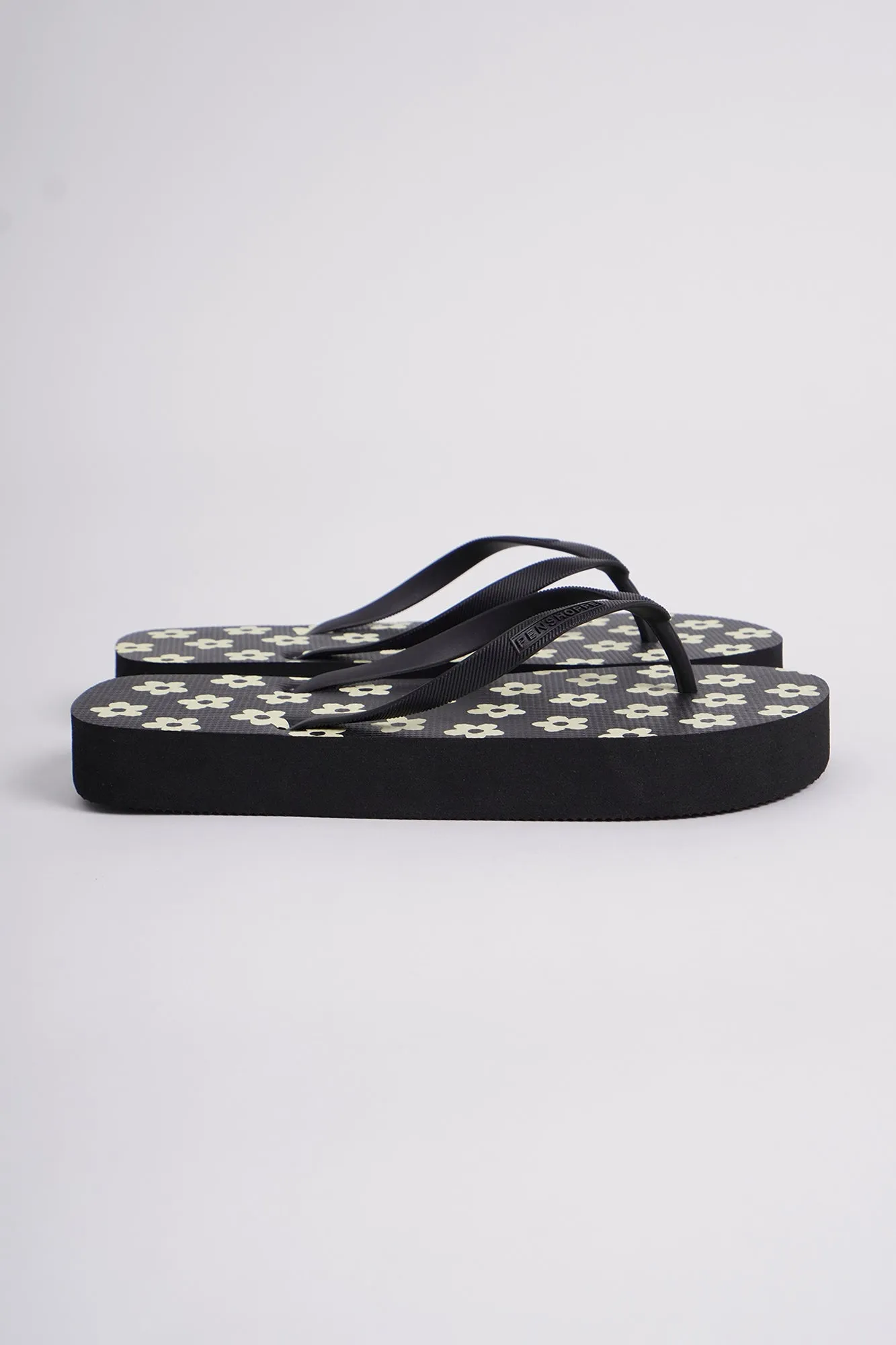 Women's All Over Printed Platform Flip Flops