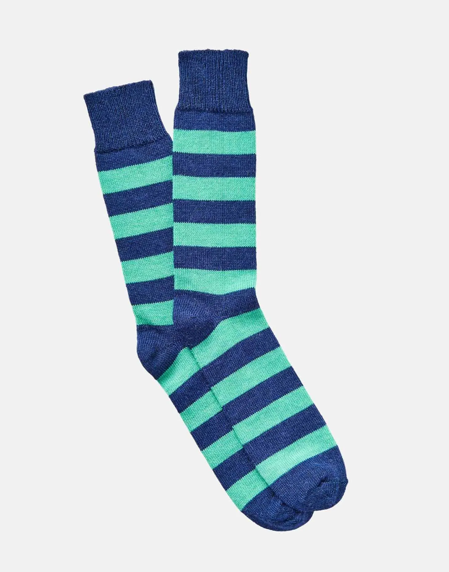 Women's Alpaca Stripe Socks – Navy & Pea