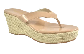 Womens's "Shoes n More" by J.LITVACK •Raffia Wedge•  Thong Platform Sandal